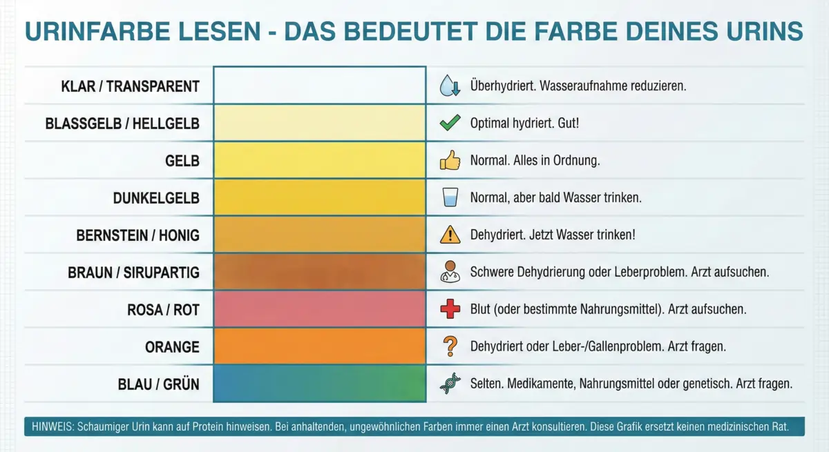 Das bedeutet deine Urinfarbe