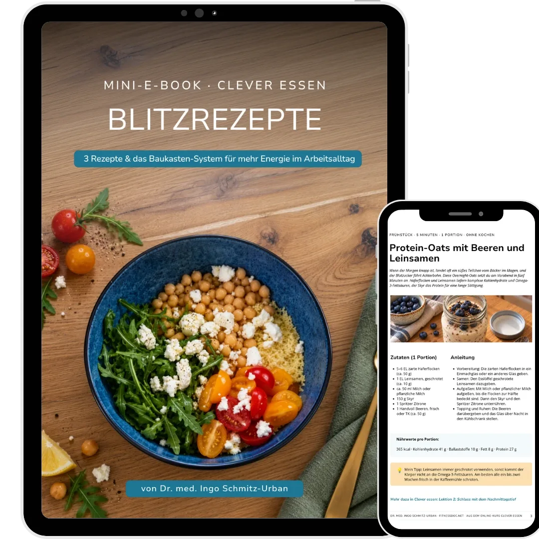 Mini-E-Book „Blitzrezepte“ auf Tablet und Smartphone